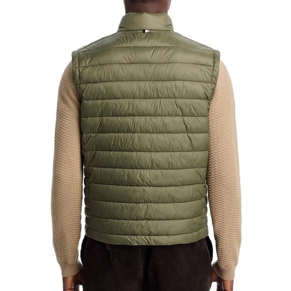 Hugo Boss Men's BOSS Calano Quilted Puffer Zip Up Vest Lightweight Pockets Green - Picture 3 of 8